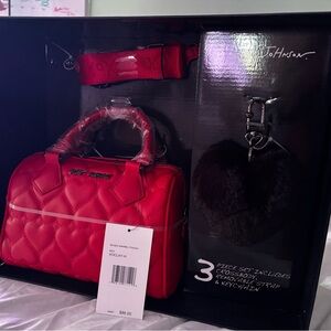 Betsey Johnson Red Quilted Crossbody Bag